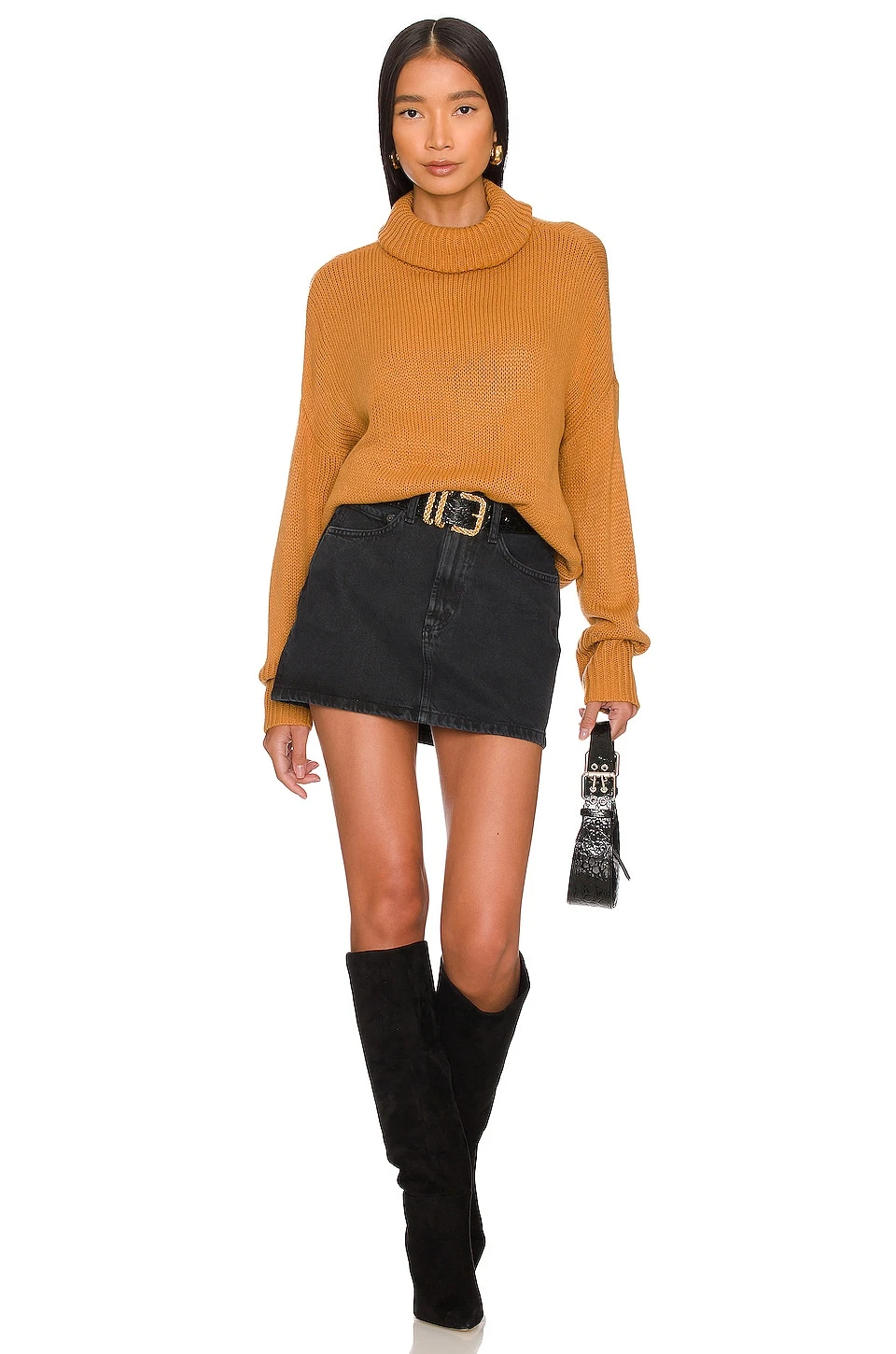 Easy Turtleneck Pullover Sweater Carmel 4 Easy Turtleneck Pullover Sweater Carmel - Image 4