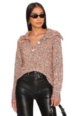 Half Button Pullover Sweater Cream