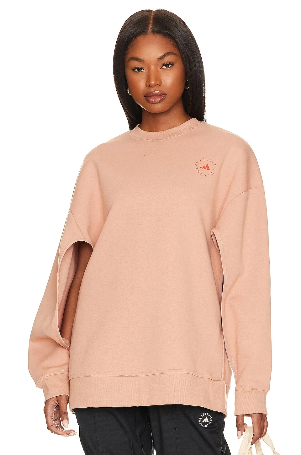Adidas By Stella Mccartney True Purpose Split Sleeve Sweatshirt Soft Almond 1 Adidas By Stella Mccartney True Purpose Split Sleeve Sweatshirt Soft Almond
