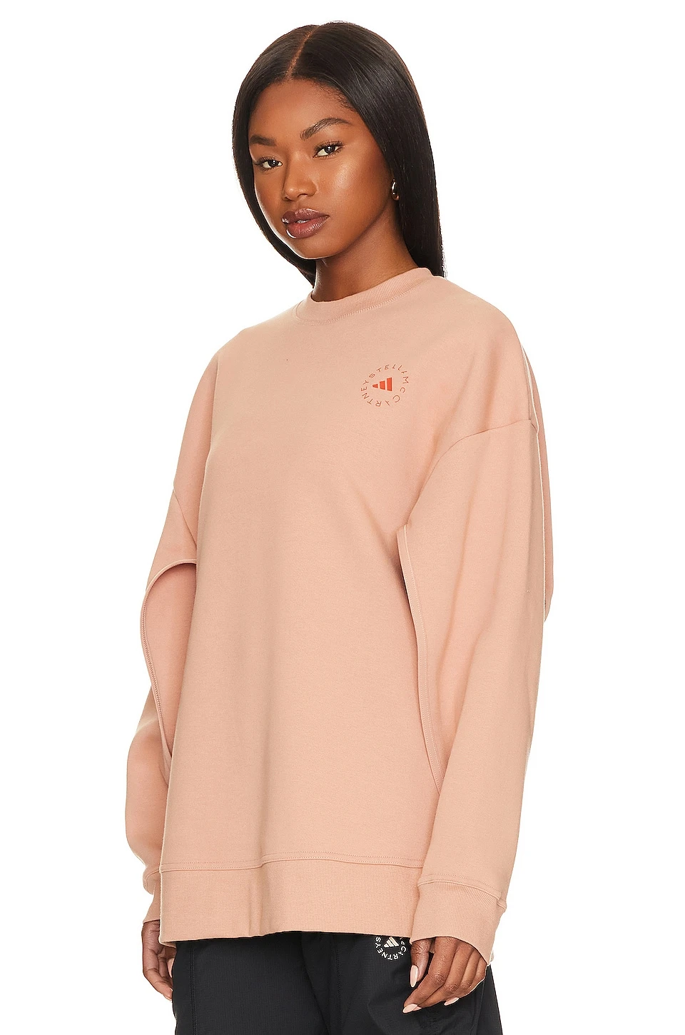 Adidas By Stella Mccartney True Purpose Split Sleeve Sweatshirt Soft Almond 3 Adidas By Stella Mccartney True Purpose Split Sleeve Sweatshirt Soft Almond - Image 3