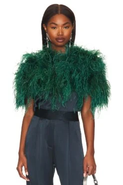 Ostrich Capelet Green