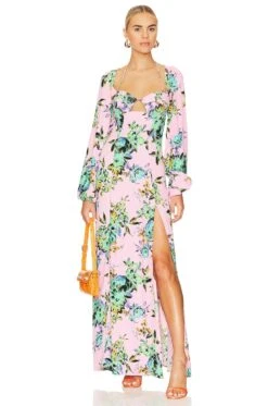 Mariah Maxi Dress Candy Pink Bouquet