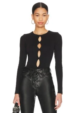 X REVOLVE Ellio Bodysuit Black