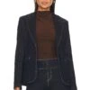 Alice + Olivia Macey Blazer Dark Rinse