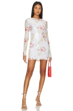 X Revolve Ayla Sequin Mini Dress White Floral