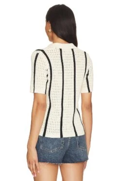 ANINE BING Alexis Sweater Ivory & Black Stripe -FREE PEOPLE || Nike || Steve Madden Sales Store ANIN WS262 V3