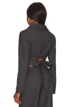 Bardot Cropped Wrap Front Blazer Charcoal -FREE PEOPLE || Nike || Steve Madden Sales Store BARD WO97 V3