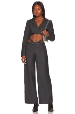 Bardot Cropped Wrap Front Blazer Charcoal -FREE PEOPLE || Nike || Steve Madden Sales Store BARD WO97 V4