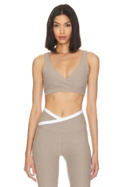 Beyond Yoga Spacedye Crossover Sports Bra Birch Heather