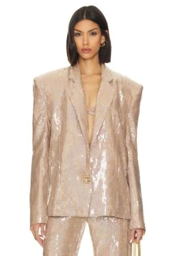 Capri Nude Sequin Blazer Nude