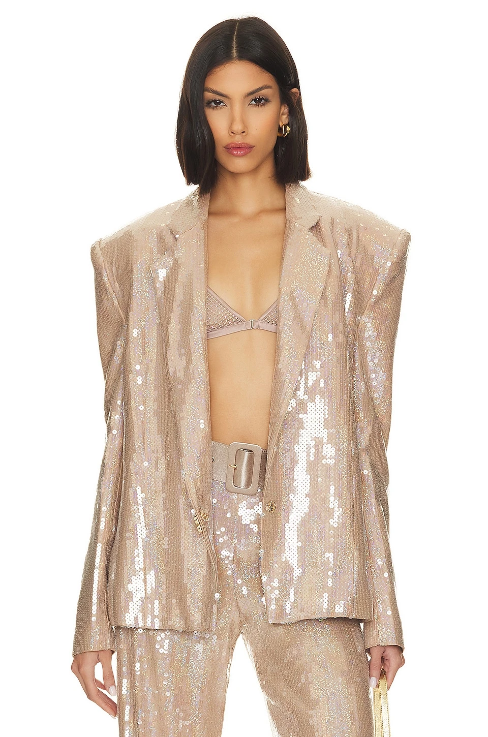 Capri Nude Sequin Blazer Nude 2 Capri Nude Sequin Blazer Nude - Image 2