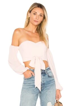 Maya Off Shoulder Crop Top Light Pink -FREE PEOPLE || Nike || Steve Madden Sales Store BTWR WS118 V1 1