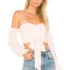 Maya Off Shoulder Crop Top Light Pink