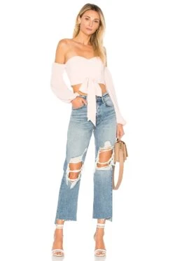 Maya Off Shoulder Crop Top Light Pink -FREE PEOPLE || Nike || Steve Madden Sales Store BTWR WS118 V4