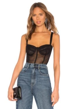 Zita Mesh Corset Black