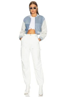 Cropped Varsity Jacket Light Wash & White 7 Cropped Varsity Jacket Light Wash & White -FREE PEOPLE || Nike || Steve Madden Sales Store EBDR WO5 V4