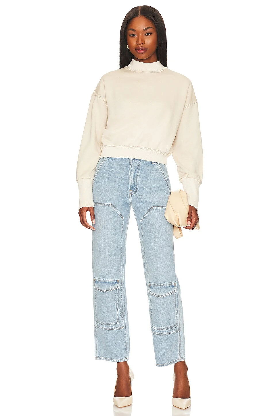 FREE PEOPLE Nikki Sweatshirt Champagne Dream 4 FREE PEOPLE Nikki Sweatshirt Champagne Dream - Image 4