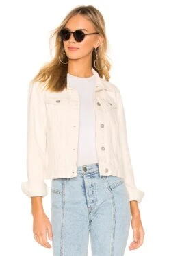 FREE PEOPLE Rumors Denim Jacket Ivory