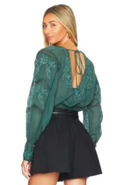 FREE PEOPLE Lucky Me Lace Top Jaded
