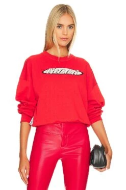 Ganni Isoli Artwork Sweatshirt Fiery Red