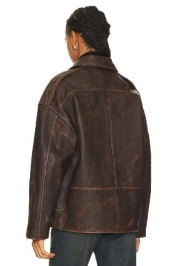 Alek Distressed Leather Jacket Brown -FREE PEOPLE || Nike || Steve Madden Sales Store GRLR WO77 V4