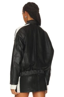 The Oversized Leather Bomber Black & White -FREE PEOPLE || Nike || Steve Madden Sales Store GRLR WO86 V4