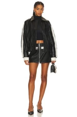 The Oversized Leather Bomber Black & White -FREE PEOPLE || Nike || Steve Madden Sales Store GRLR WO86 V5