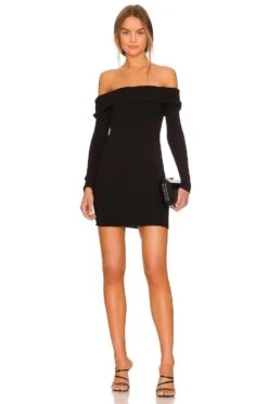 Supersoft Off Shoulder Mini Dress Black