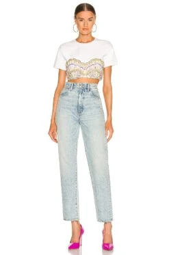 Conchita Embellished Cropped T-Shirt White -FREE PEOPLE || Nike || Steve Madden Sales Store HAYR WS1 V4