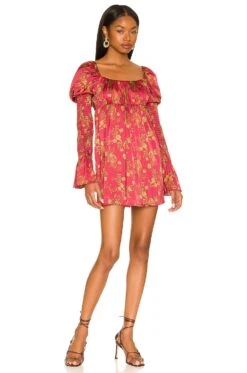 X REVOLVE Brock Mini Dress Red Floral Multi