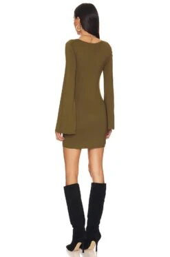 X REVOLVE Yael Long Sleeve Mini Dress Olive Green -FREE PEOPLE || Nike || Steve Madden Sales Store HOOF WD942 V3
