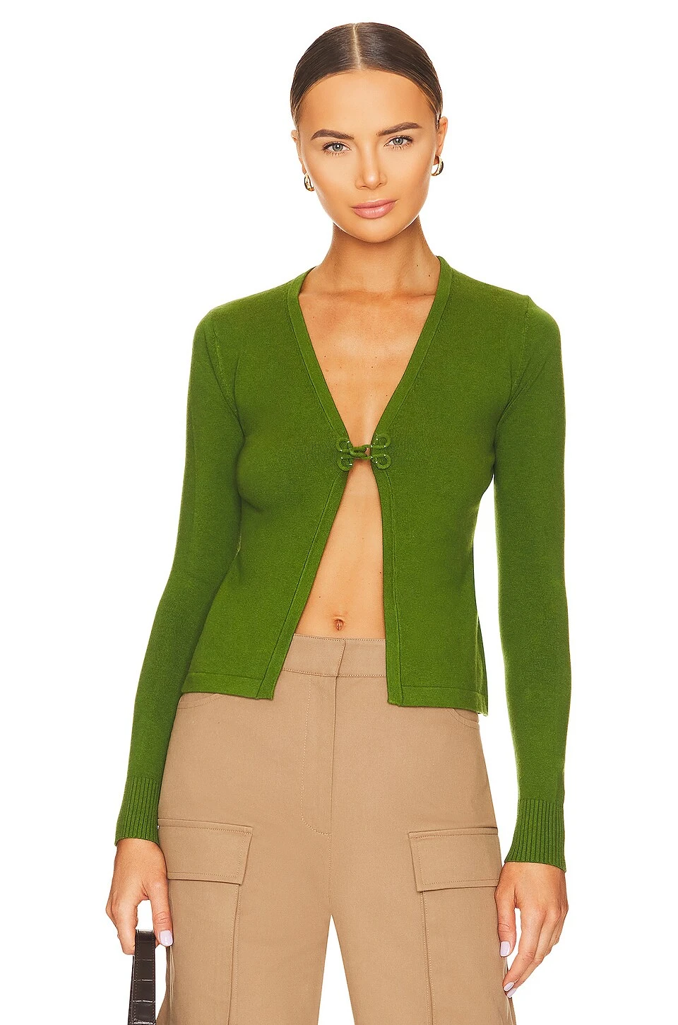 Peachskin Hook & Eye Cardigan Palm 1 Peachskin Hook & Eye Cardigan Palm