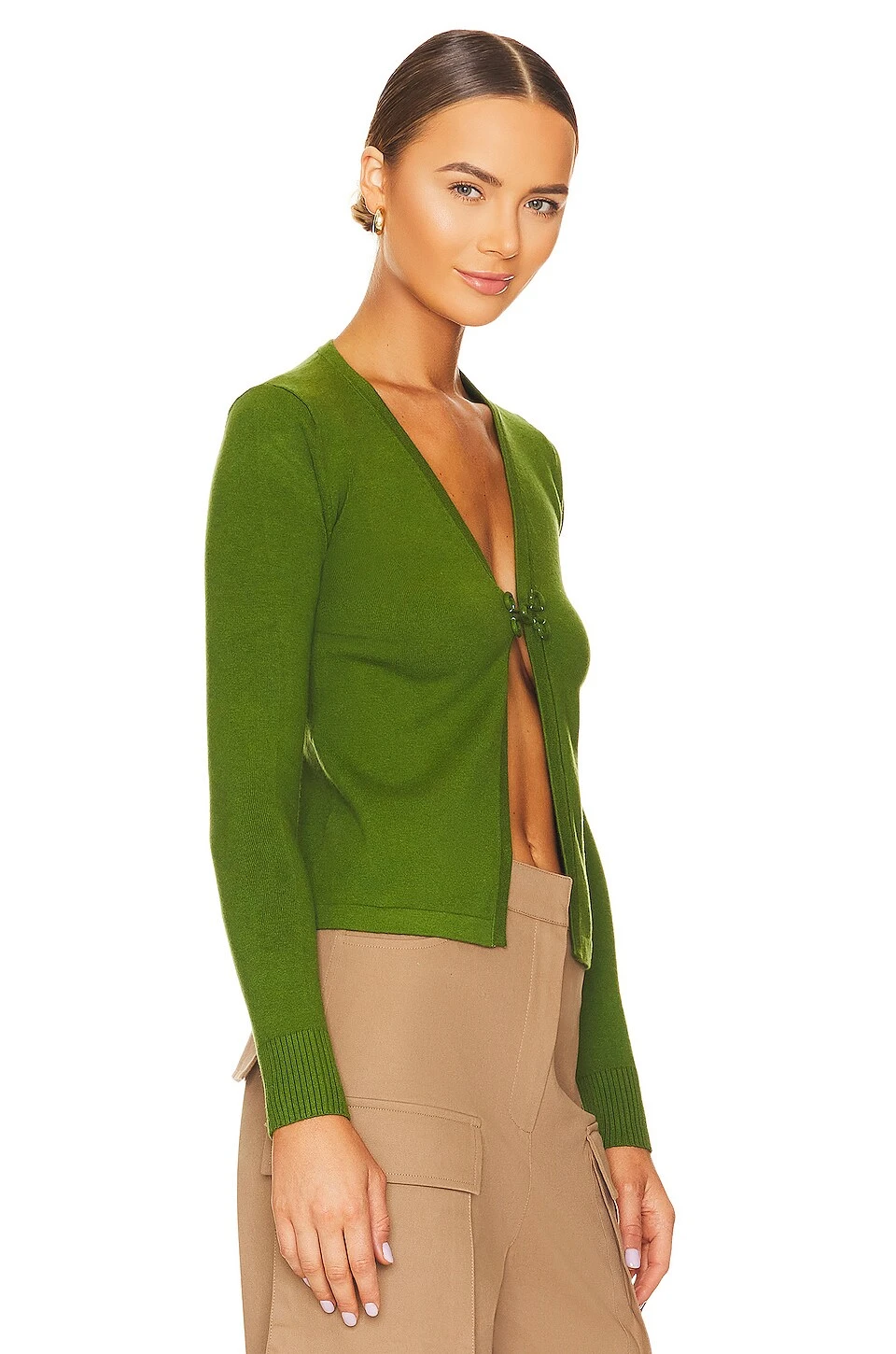 Peachskin Hook & Eye Cardigan Palm 2 Peachskin Hook & Eye Cardigan Palm - Image 2