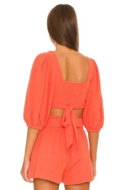 Mila Puff Sleeve Wrap Top Chili -FREE PEOPLE || Nike || Steve Madden Sales Store JSKI WS132 V3