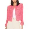 Keaton Jacket With Fringe Coral Rose
