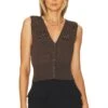 Natesa Knit Vest Brown
