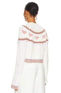 Lanelle Fairisle Cropped Sweater Pink & Purple Multi -FREE PEOPLE || Nike || Steve Madden Sales Store LOVF WK1173 V3