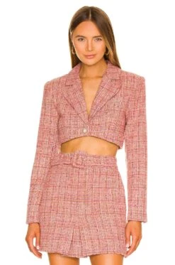 Amira Cropped Blazer Pink Multi