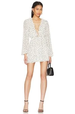 Mattie Mini Dress Black & Cream Dot