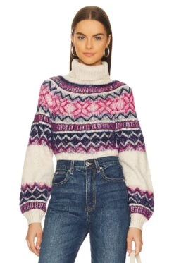 Lizelle Fair Isle Sweater Pink & Blue Multi