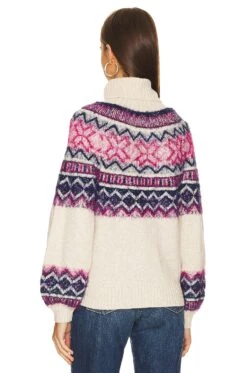 Lizelle Fair Isle Sweater Pink & Blue Multi -FREE PEOPLE || Nike || Steve Madden Sales Store MALR WK226 V3