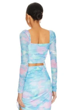 Dorothea Crop Top Blue Watercolor -FREE PEOPLE || Nike || Steve Madden Sales Store MALR WS776 V3