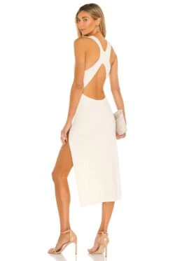 BODYCON-KLEID VARIEGATED RIB Ivory
