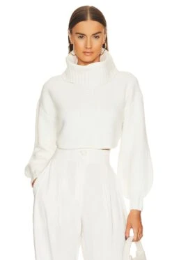 X REVOLVE Safia Peek A Boo Crop Ivory