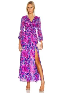 Imelda Maxi Dress Watercolor Blues