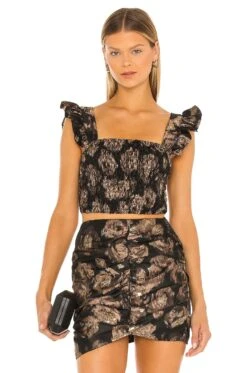 Abelia Top Rose Gold Jacquard