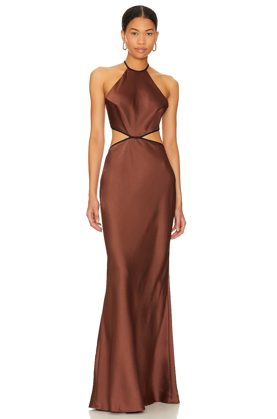 Edem Backless Maxi Dress Chocolate