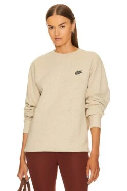 Nike Brushed Back Crew Neck Sweatshirt Limestone