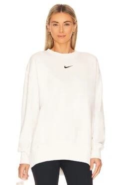 Nike NSW Fleece Crewneck Sweatshirt Sail & Black