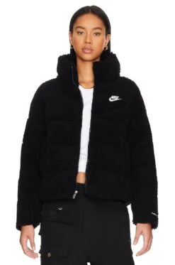 Nike NSW Fleece Jacket Black & White